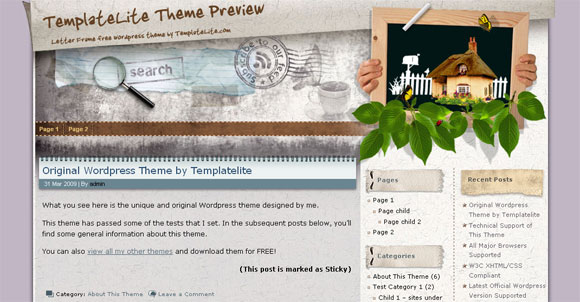 Letter Frame - Free Wordpress Theme