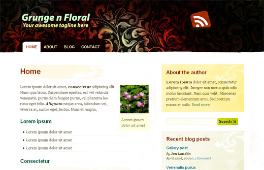 Gunge ‘n Floral Free WordPress Theme