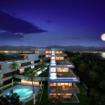 Beautiful house in moonlight