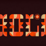 stylized words in orange