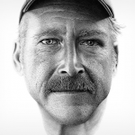 man in black and white