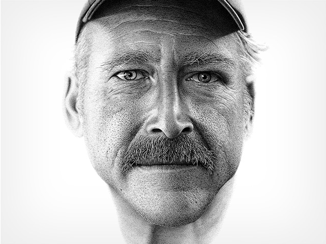 man in black and white