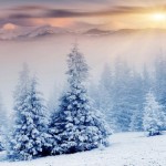 sunset snow landscape