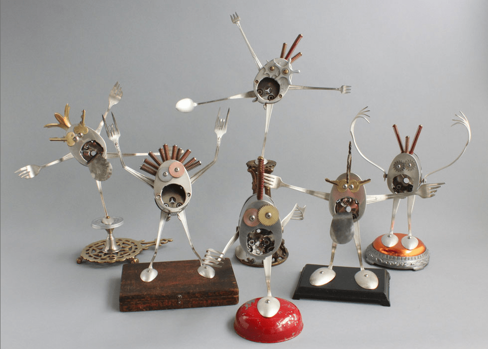 scrap material sculptures