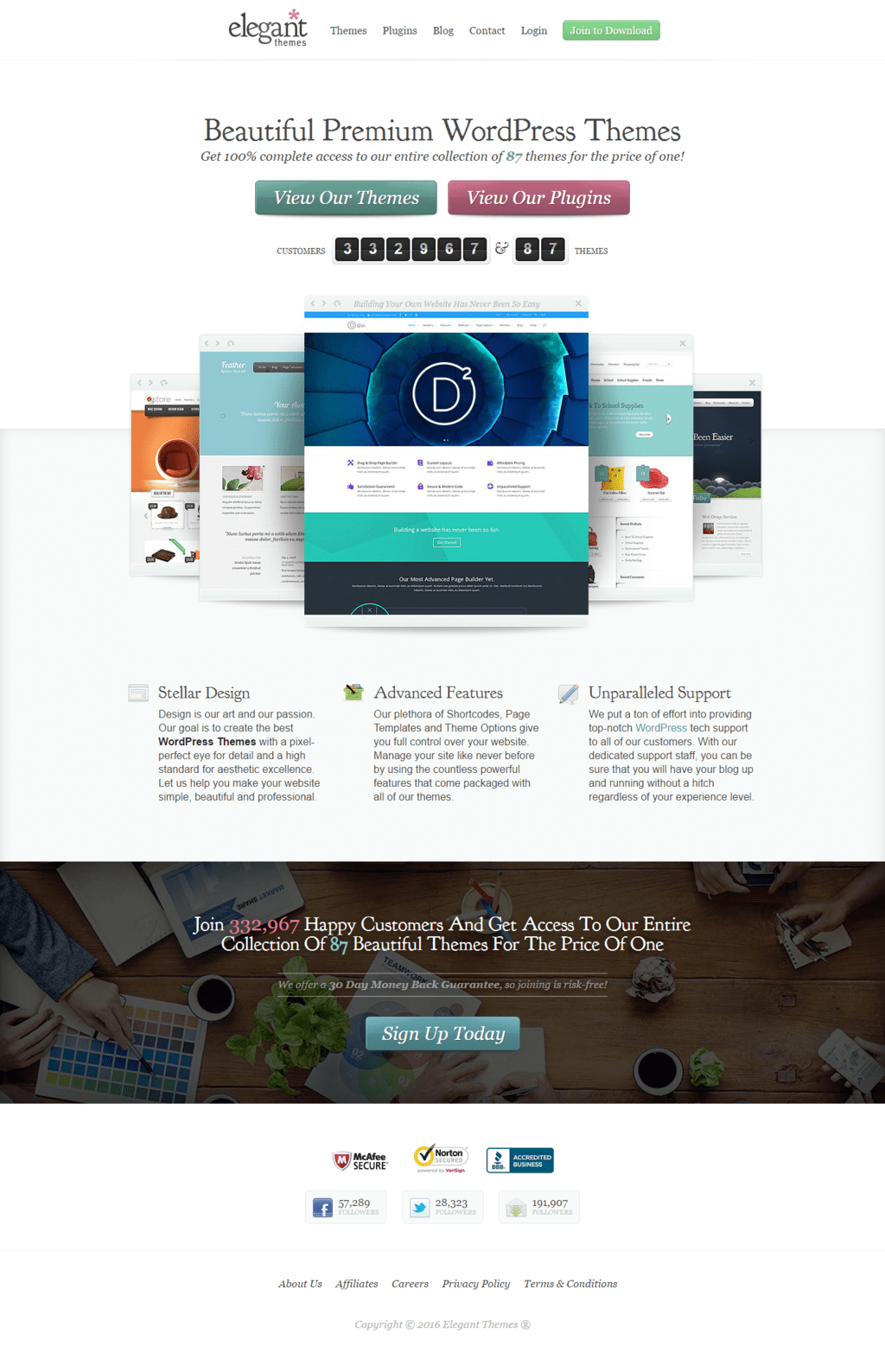 elegant themes homepage