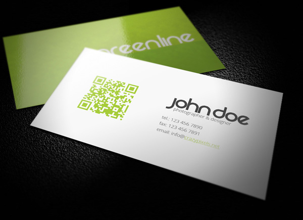 Green business card template