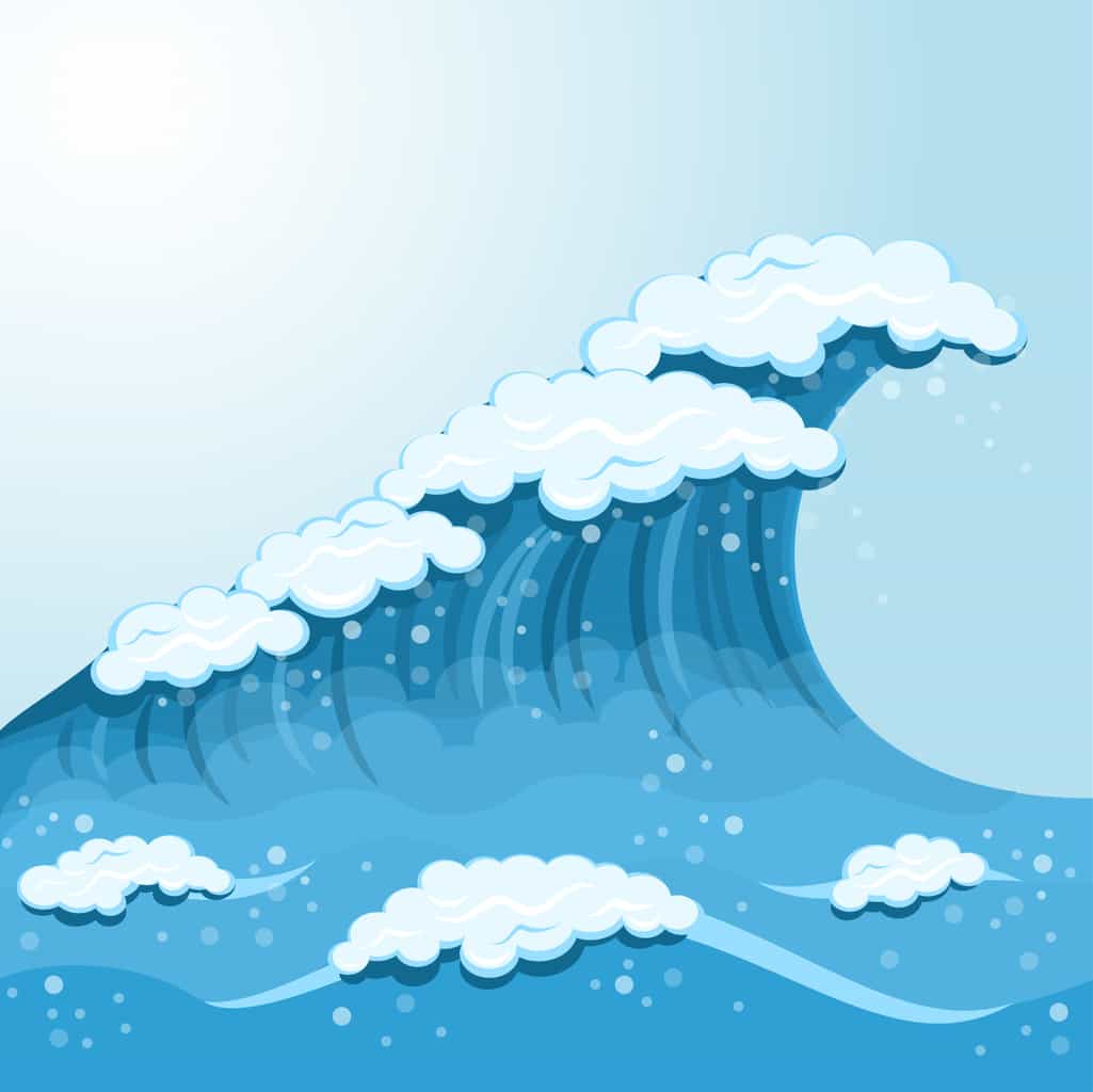 cartoon water wave