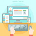 Person working on a website