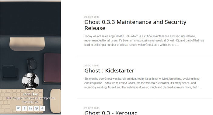  Blogr Ghost Theme