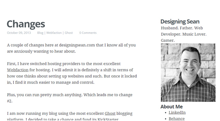 Designing Sean Ghost Theme