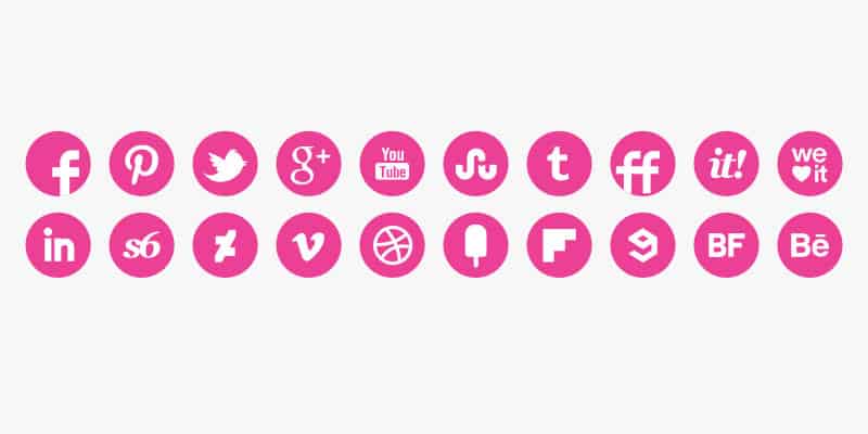 Daily Freebie: Round Pink Social Media Icons Set