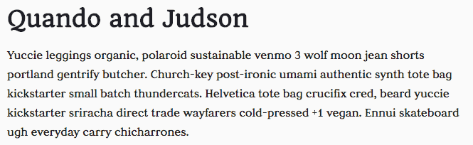Quando and Judson Type