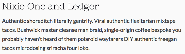 Nixie One and Ledger