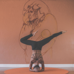yoga, art, pose, wall