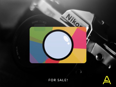 Multi-colored camera logo