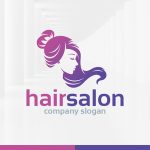 Flowing hair salon logo