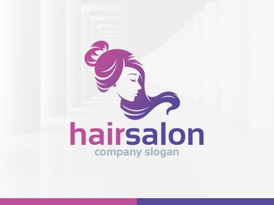 Flowing hair salon logo