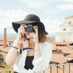 Lady photograph with hat