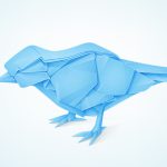 Origami blue bird