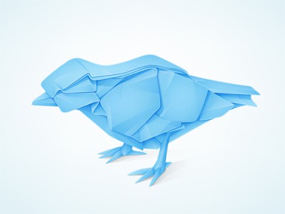 Origami blue bird