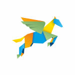 Colorful pegasus logo