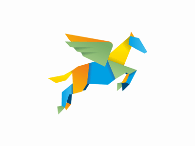 Colorful pegasus logo