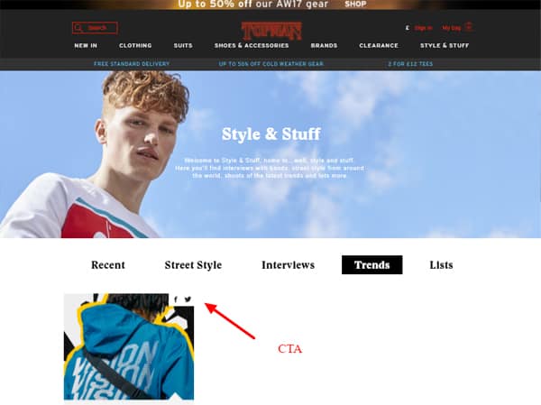 Social share CTA
