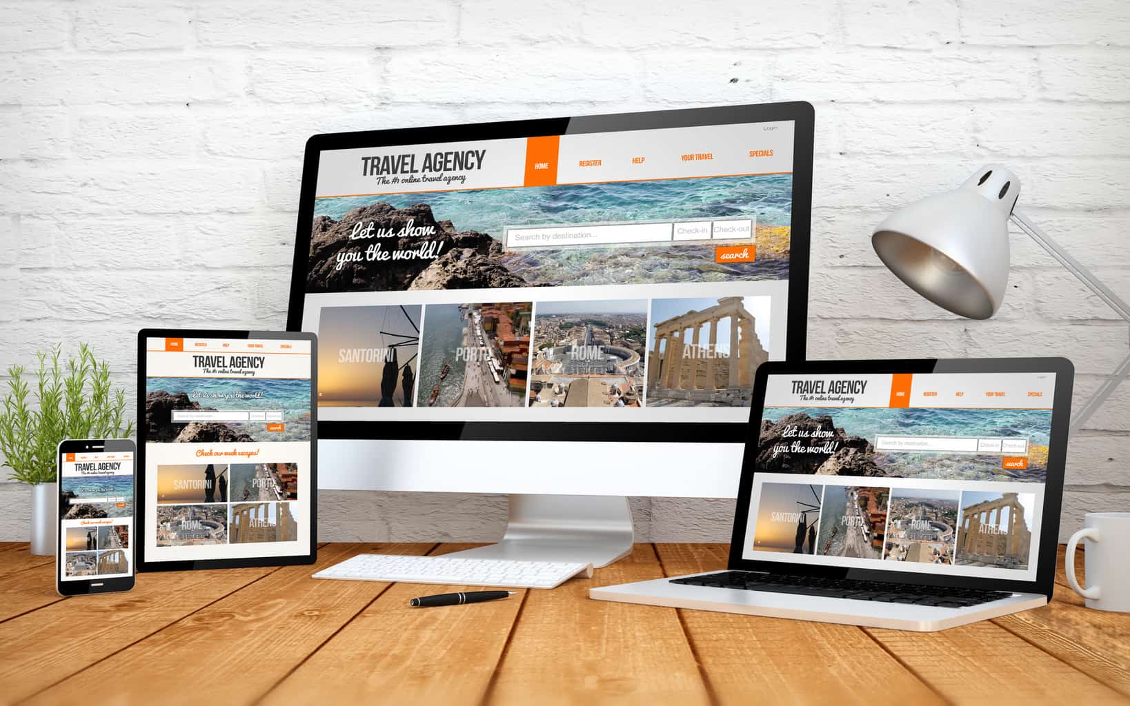 travel agency onlinewebsite screen multidevices
