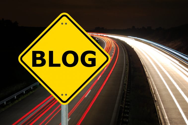 blog traffic sign showing internet