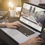 business women using computer laptop with Operating system access connection interface concept.