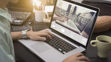 business women using computer laptop with Operating system access connection interface concept.