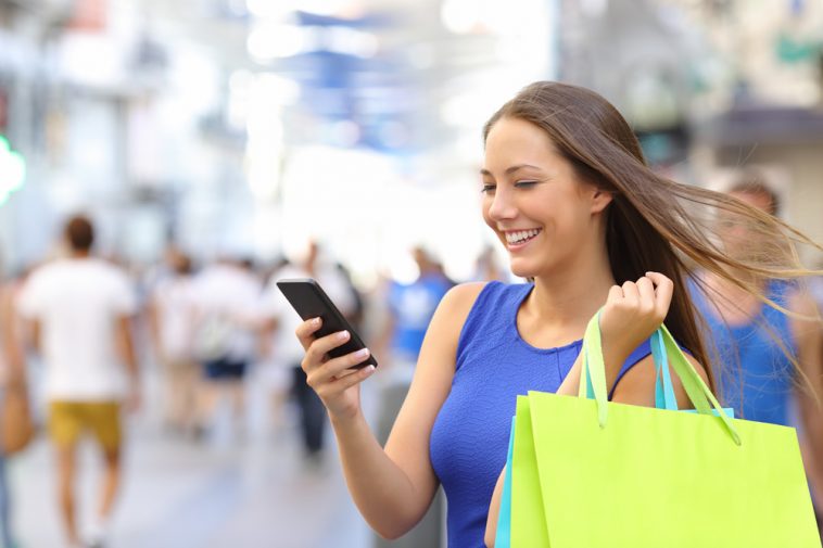 Women Shopping with mobile