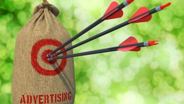 Advertising - Arrows Hit in Red Target.