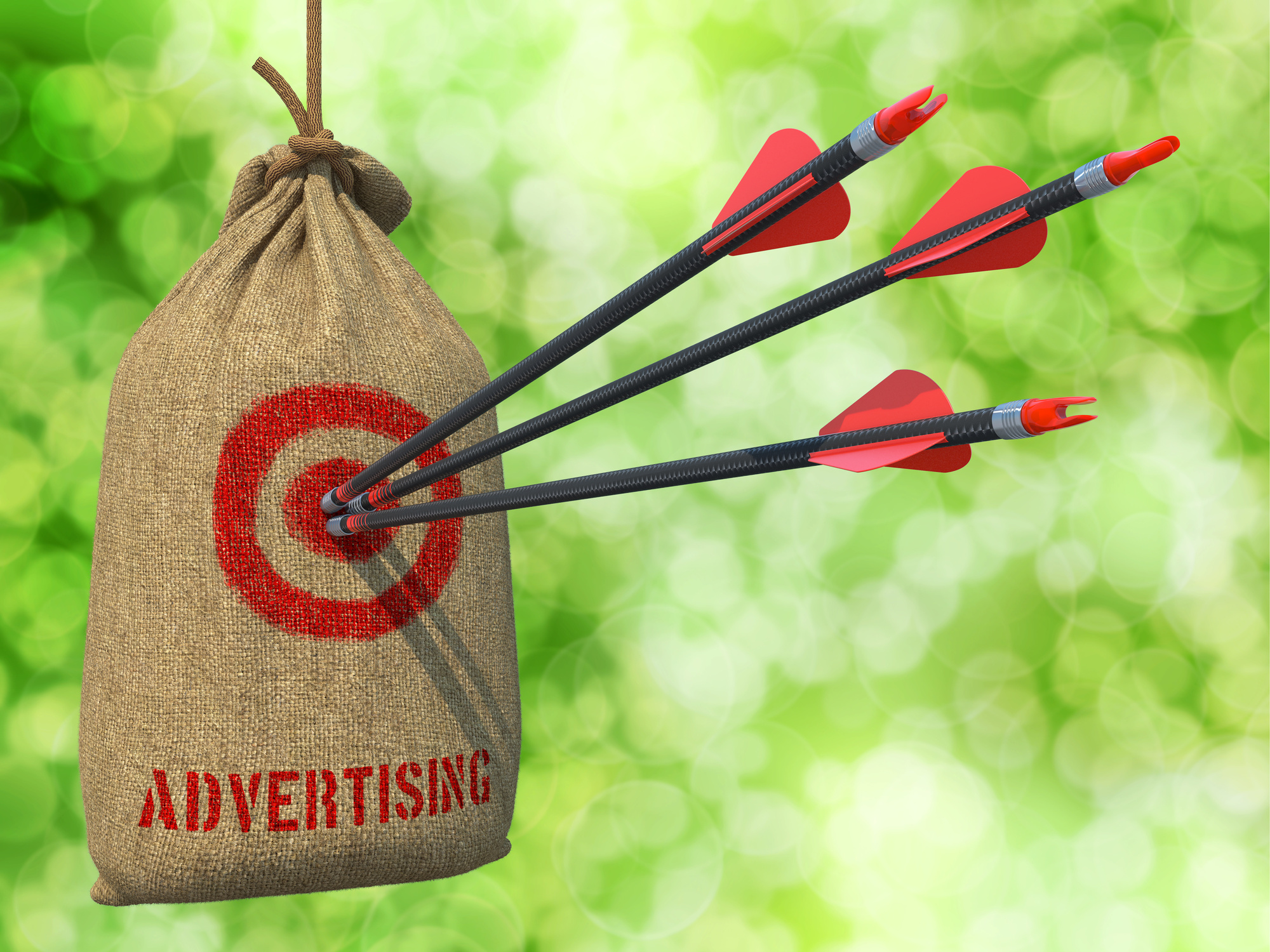 Advertising - Arrows Hit in Red Target.