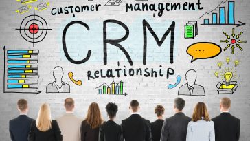 Business people Looking At Customer Relationship Concept