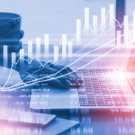 Stock market indicator and financial data view from LED. Double