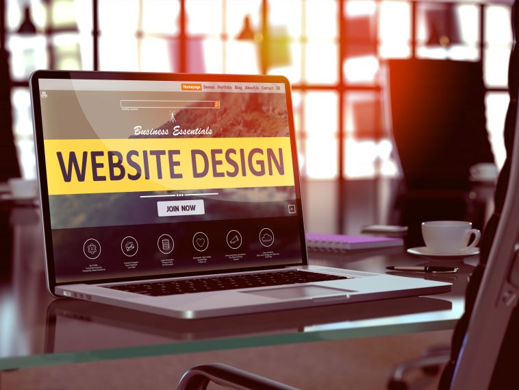 Website Design Concept on Laptop Screen.