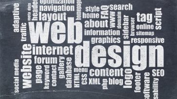 web design word cloud on blackboard