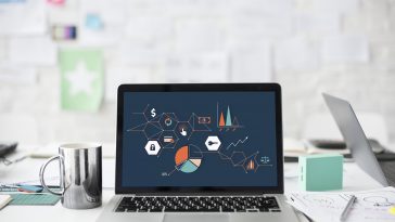 A laptop with a red screen