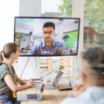 Business team in video conference meeting