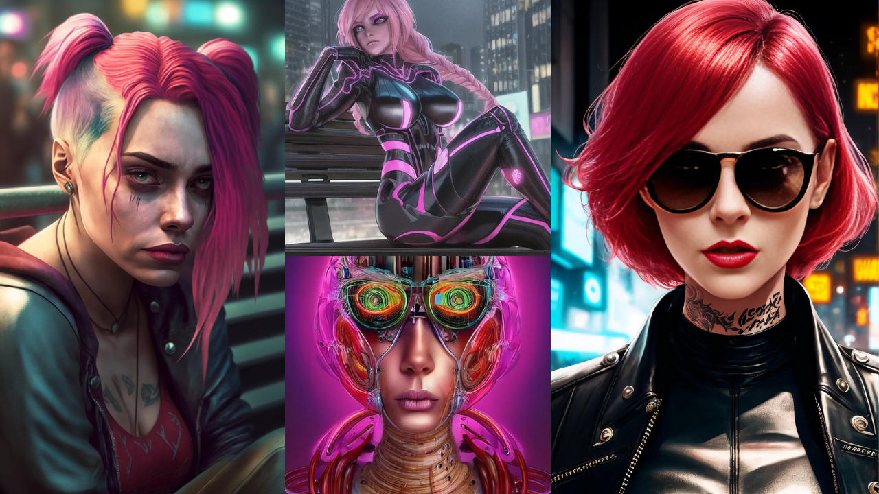 7 Cyber Punk Female AI Image Showcases